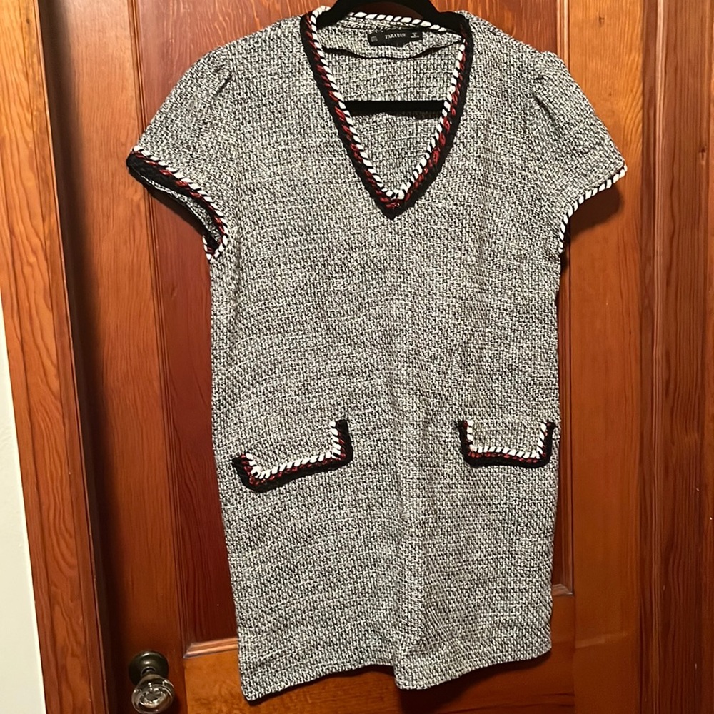 Zara Tweed Shift Dress Size XL